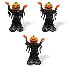 anagram 充氣南瓜頭幽靈鋁箔氣球, 混合色, 3個