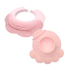 Budsia 矽膠洗髮帽+吸水章魚沐浴刷, 粉紅色