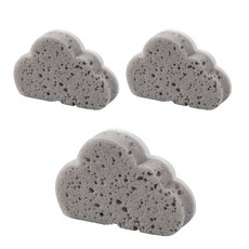 雲朵造型海綿菜瓜布 灰色, 3個, 1入
