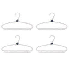 附掛鉤可疊掛省空間衣架 小號, 白色, 4個