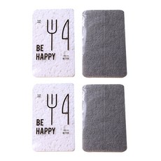 양면 설거지 스펀지 수세미 그레이, 4개, 1개입