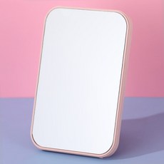 클린온 단면 사각 접이식 휴대용 화장거울, 핑크