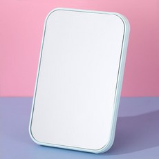 클린온 단면 사각 접이식 휴대용 화장거울, 블루