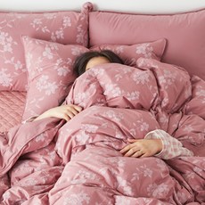 라뽐므 리플라워 구스이불 한겨울용 + 노르빅 이불커버+ 매트커버 + 패드 + 베개커버 세트, 드라이로즈(이불), 애쉬그레이(이불커버, 매트커버, 패드, 베개커버)
