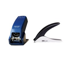 deLi 光面易33號訂書機0466+手持式針針0236套, 藍色（訂書機），隨機發貨（針機）, 1套