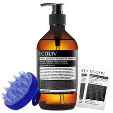 ecoliv 豐盈洗髮精 1000ml+頭皮按摩刷 藍色+沐浴露隨身包 2入組, 1套