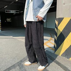 페이퍼먼츠 맨즈건 남자 와이드 통 코듀로이 바지 절개 밴딩 팬츠 00527
