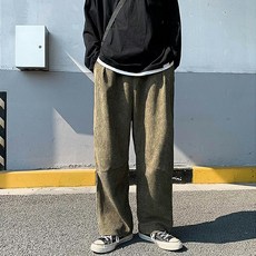 PAPERMENTS 男款燈芯絨切口綁帶長寬褲