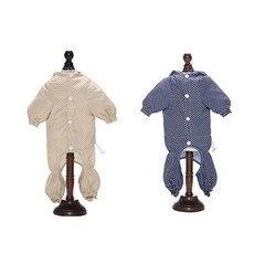 더블제이유 강아지 도트무늬 우비 2종 세트, 네이비, 베이지, 1개