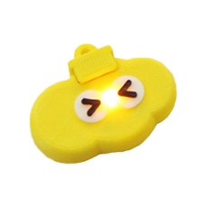 바이담수미 강아지 야간산책 구름둥둥 충전식 LED 펜던트, 찡긋눈 옐로우, 1개