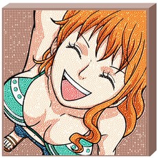 KMELLIE 3D 畫框式 圓形 鑽石畫 DIY套組 25 x 25 cm, 航海王 娜美, 1套