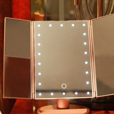 Maum Ieum Market 三層折疊桌鏡 180 x 280 毫米, 玫瑰金