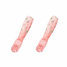 JR You長橡膠手套 左右組 熊貓橡皮筋, 粉色的, 1雙