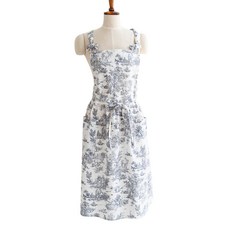 法式印花圍裙, 灰色, 1個