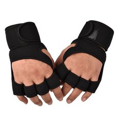 STAR 簡約線條 健身訓練手套 左右一組, 黑色