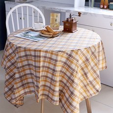 Casa Verde Lucid 格紋混色桌巾, 焦糖色, 6人(130 x 180 cm)