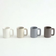 ERATO Planc 基本款日常馬克杯 350ml x 4件組, 1套, 斑點 + 奶油色 + 煙灰藍 + 可可色