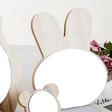 우드ST 귀염뽀짝 탁상용 거울, 큰 토끼