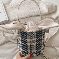 리본 트위트 바구니 미니백