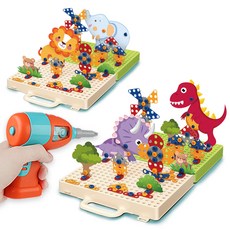 Eye Plus 3D電鑽益智工具玩恐龍+動物套裝, 混合色, 1個