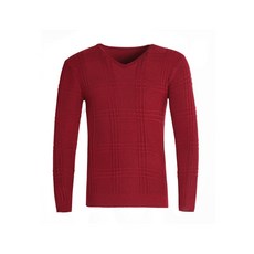 아울스 남성용 스포티 패턴 체크 루즈핏 라운드 니트 #M946