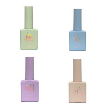 綜合凝膠指甲油組 4入, 基礎凝膠 + 頂部凝膠 + 啞光頂部凝膠 + 透明凝膠, 1套