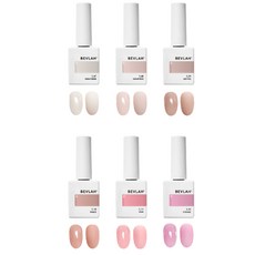 BEVLAH Return II凝膠指甲油 6件組, 5.07 SUGAR BEIGE+5.08 SUGAR ROSE+5.09 LEOTARD+5.10 ROMEO+5.11 SWAN+5.12 CORSAGE, 60ml, 1組