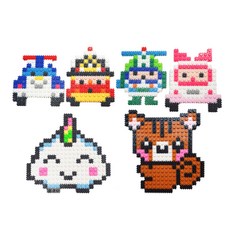 Block N Story 變形積木 10mm, 直升機救護車, 警察消防車, 雲朵, 松鼠(積木), 隨機出貨(掛勾)