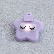 바이담수미 강아지 야간산책 작은별 충전식 LED 펜던트, 퍼플 감은눈, 1개