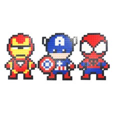 Block N Story 變形積木 10mm, 盔甲人, 隊長人, 蜘蛛人(積木), 隨機出貨(掛勾)