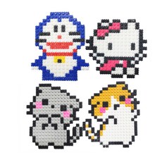 Block N Story 變形積木 10mm, 藍色貓咪, 開心貓咪, 胡椒, 起司(積木), 隨機出貨(掛勾)