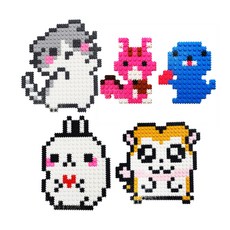 Block N Story 變形積木 10mm, 豆腐, 暖暖日記, Molang兔, 倉鼠(積木), 隨機出貨(掛勾)