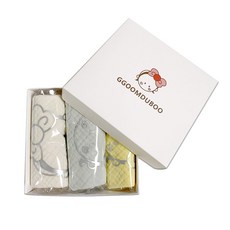ggoom duboo 印花3層棉紗圍兜3件組+包裝禮盒