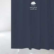 Design Soopul 浴簾 北歐風格 sc421 S 1520x1880 + 塑膠掛環 12入 + 白色浴簾桿全套組, 1套