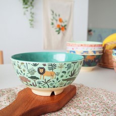 rice 插畫餐碗 M號, Safari Green款, 1入