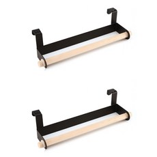 Himantes 櫥櫃毛巾抹布廚房紙巾架 26 x 6.5 cm K0010, 黑色, 2個