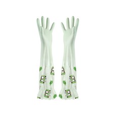 可愛的橡膠手套 L 2 x 50cm KMY21083004, 綠色(花邊型), 1組, L(2*50cm)