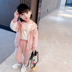 Angel Eye 女童 NAGE 運動連帽拉鍊外套 + 下身套裝