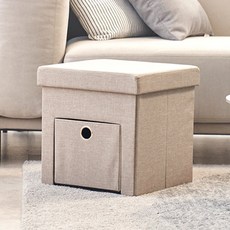 BLMg 摺疊抽屜式收納凳, 淺褐色的