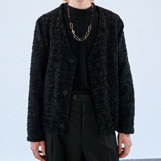 WAZE 男士梭織粗花呢開衫外套