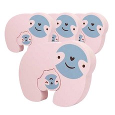 까마느 동물 캐릭터 문닫힘방지 도어스토퍼 스폰지 패드, 나무늘보, 4개