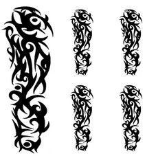 普通長款紋身貼紙 TQB236 L號, 單色, 5個