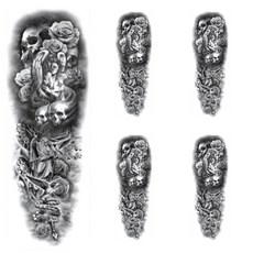 普通長款紋身貼紙 TQB116 L號, 單色, 5個