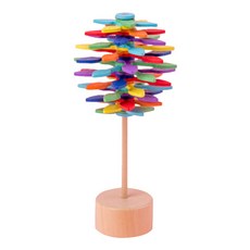 Rapoyu原木直升機螺旋槳旋轉陀螺玩具, B