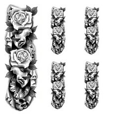 普通長款紋身貼紙 TQB170 L號, 單色, 5個