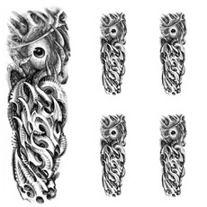 普通長款紋身貼紙 TQB124 L號, 單色, 5個