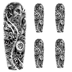 普通長款紋身貼紙 TQB241 L號, 單色, 5個