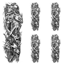 普通長款紋身貼紙 TQB220 L號, 單色, 5個