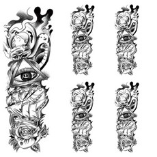 普通長款紋身貼紙 TQB201 L號, 單色, 5個