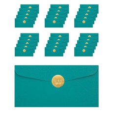 From&To 高級橫式信封 48入 + 燙金貼紙 48入 B118P-5, 混合顏色, 1套